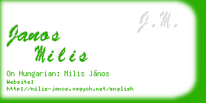 janos milis business card