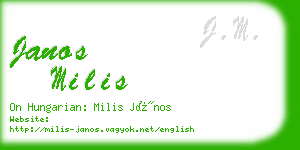 janos milis business card